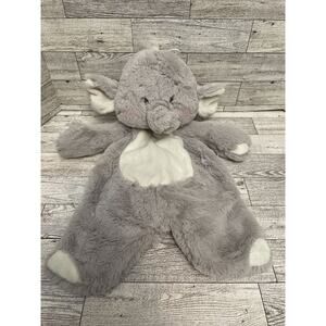 BABY GANZ Gray Elephant Lovey Security Blanket Plush Emerson Soft Flat A Pat